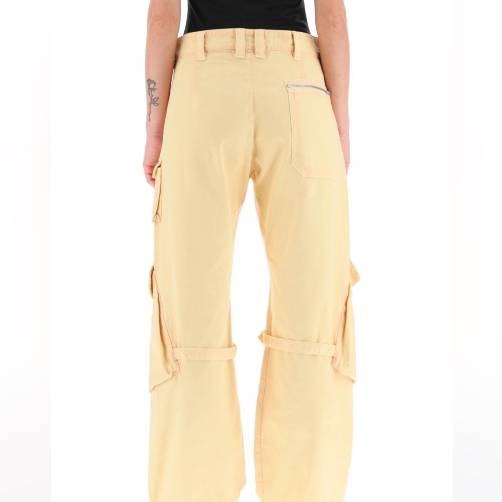 Acne Studios potina cotton utility cargo pants yellow beige SOLD OUT 36 (4) sm